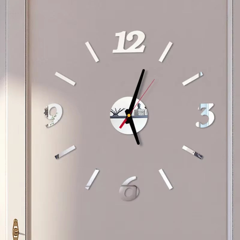 Reloj de pared 3D con espejo, pegatinas de pared, reloj de cuarzo para sala de estar, decoración del hogar, pegatinas de pared