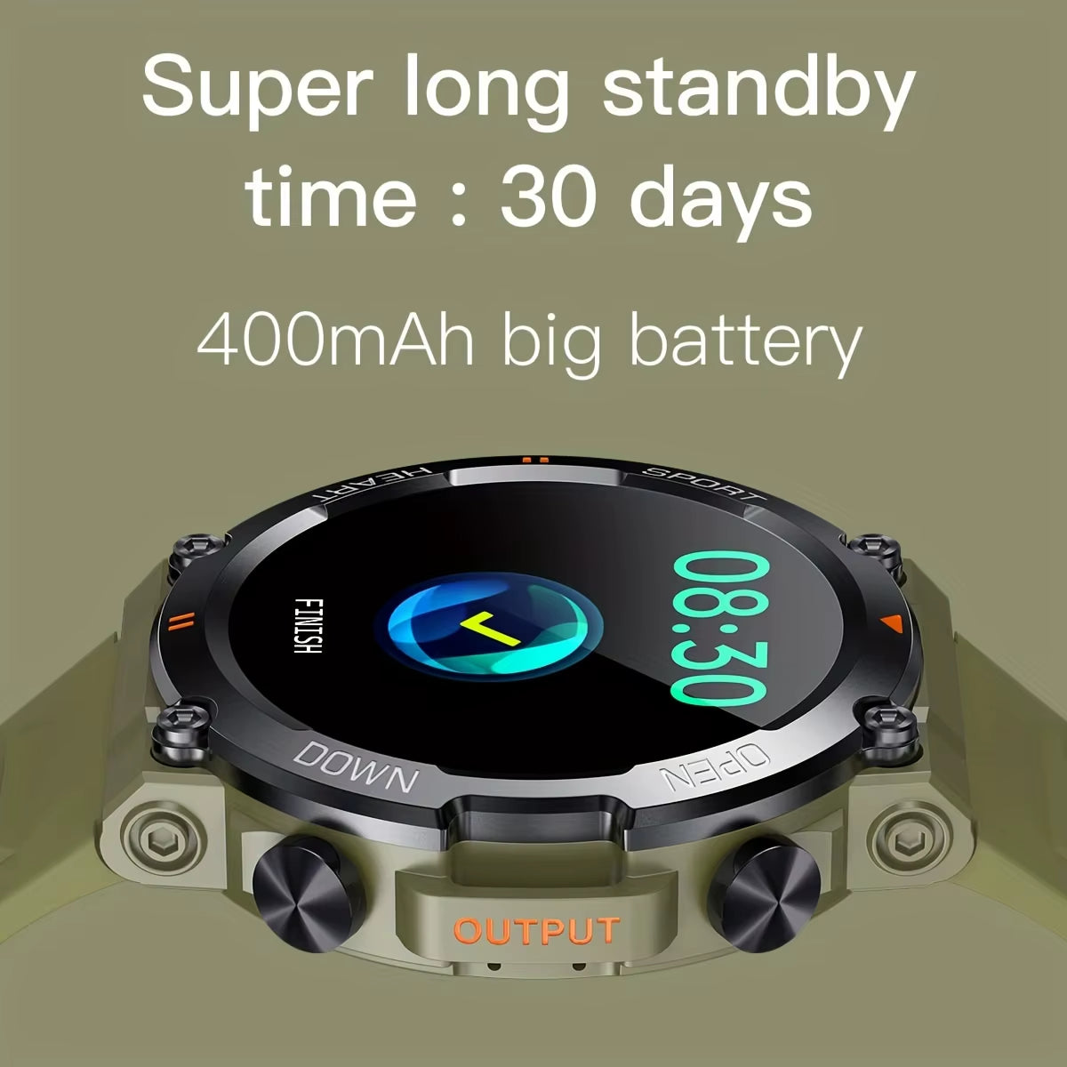 Reloj inteligente K56Pro para hombre, con control del ritmo cardíaco y de la presión arterial, Bluetooth, deportivo, 400 mAh, modo de espera prolongada, pantalla HD de 1,39 pulgadas y 360° para exteriores.