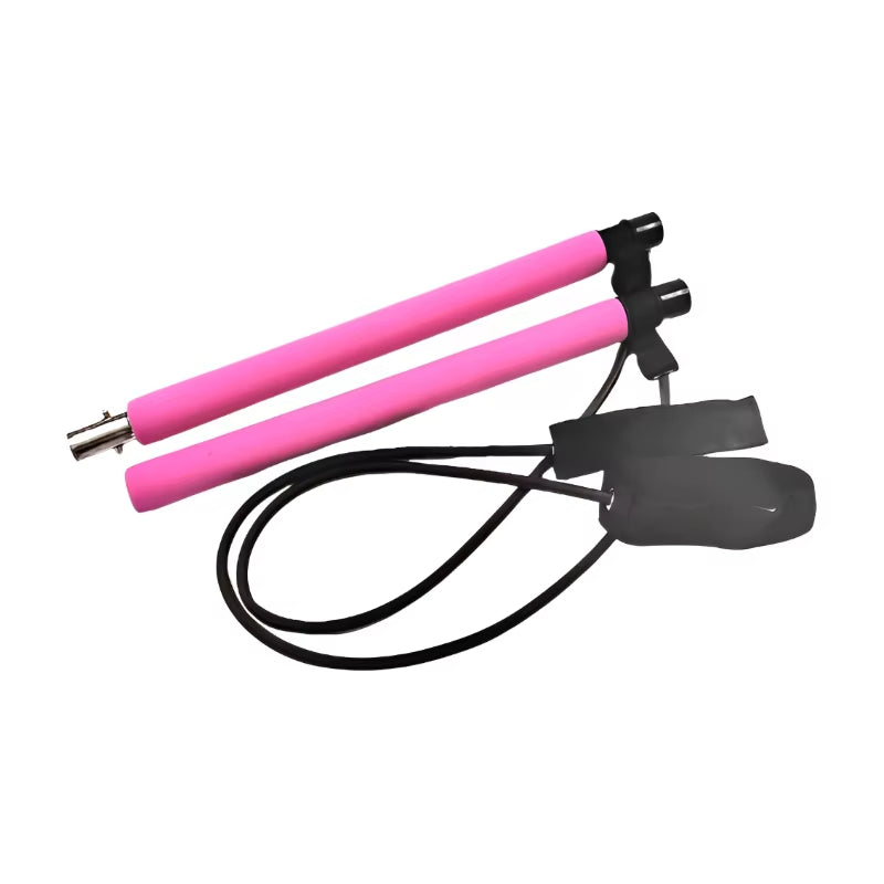 Barra de pilates portátil para yoga con banda de resistencia, tonificación muscular, fitness, estiramientos, deportes, entrenamiento corporal, cuerda de tensión