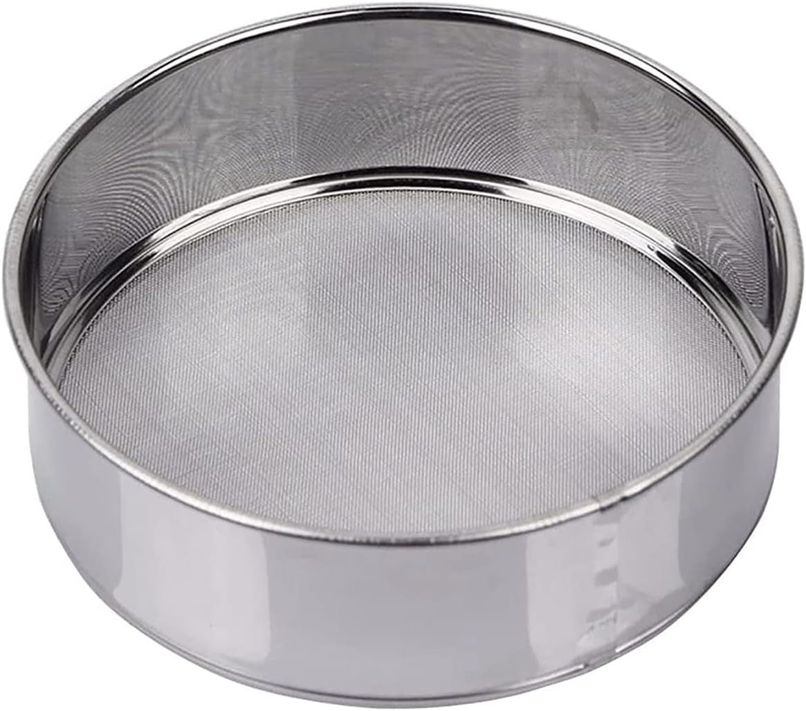 Flour Sifter, Fine Mesh Sifter, Flour Sieve Stainless Steel round Sifters for Baking Straining Powdering 40 Mesh 20Cm 7.87"