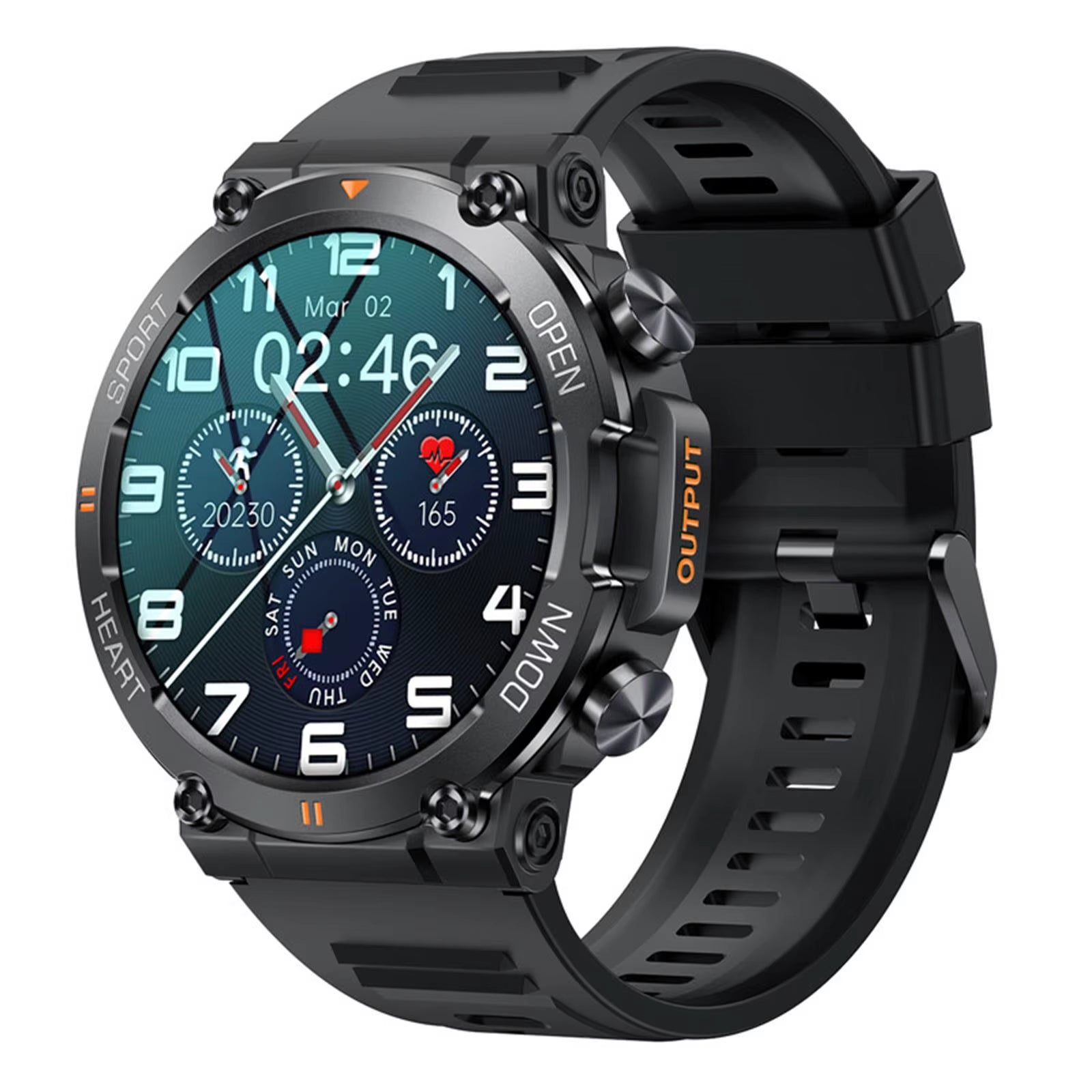 Reloj inteligente K56Pro para hombre, con control del ritmo cardíaco y de la presión arterial, Bluetooth, deportivo, 400 mAh, modo de espera prolongada, pantalla HD de 1,39 pulgadas y 360° para exteriores.