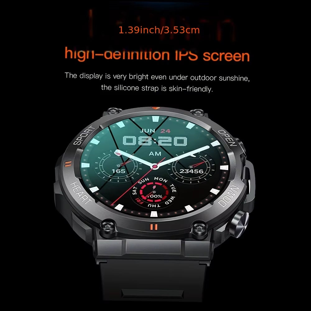 Reloj inteligente K56Pro para hombre, con control del ritmo cardíaco y de la presión arterial, Bluetooth, deportivo, 400 mAh, modo de espera prolongada, pantalla HD de 1,39 pulgadas y 360° para exteriores.