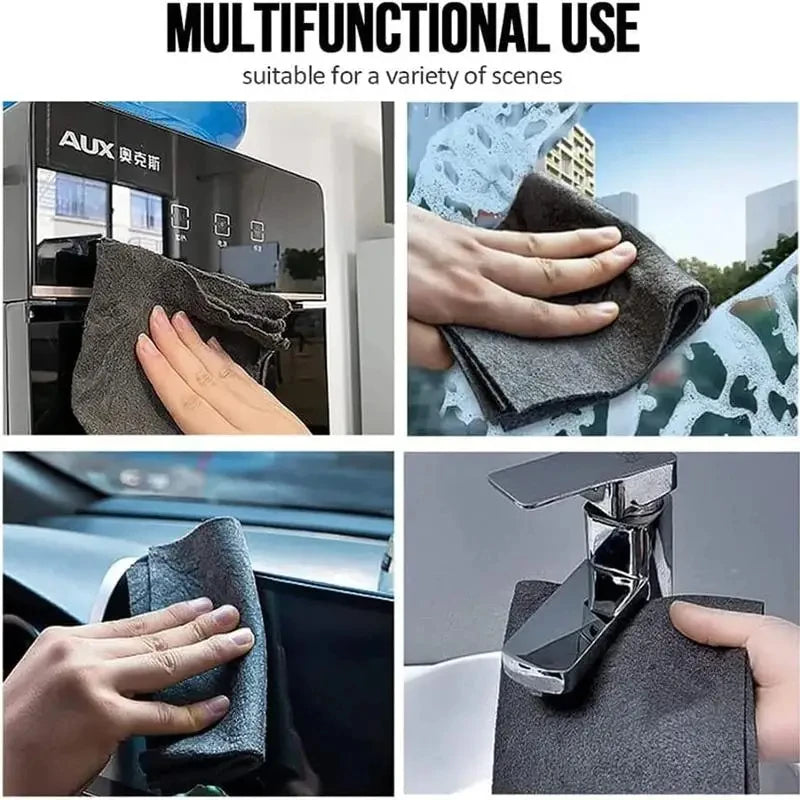 Paño de limpieza mágico grueso de microfibra, toalla para limpiar vidrios, reutilizable, lavable, sin pelusa, para cocina, vidrio y coche.