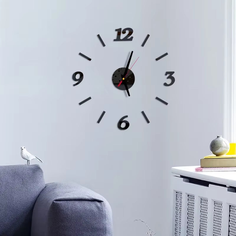 Reloj de pared 3D con espejo, pegatinas de pared, reloj de cuarzo para sala de estar, decoración del hogar, pegatinas de pared
