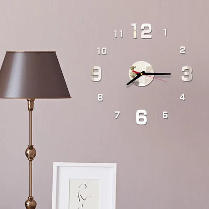 Reloj de pared 3D con espejo, pegatinas de pared, reloj de cuarzo para sala de estar, decoración del hogar, pegatinas de pared