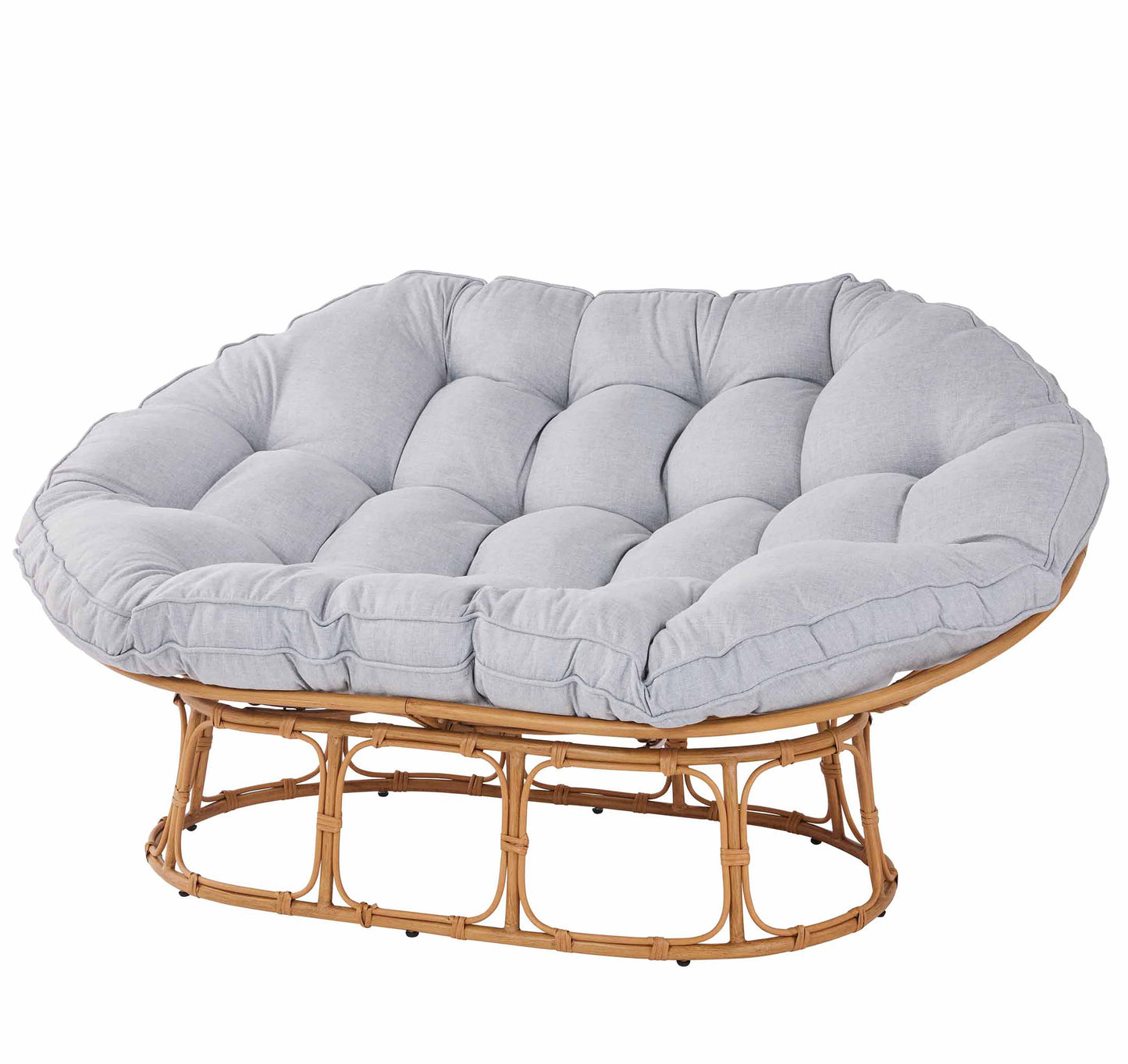 Silla doble decorativa, lino gris