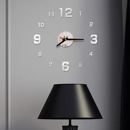 Reloj de pared 3D con espejo, pegatinas de pared, reloj de cuarzo para sala de estar, decoración del hogar, pegatinas de pared