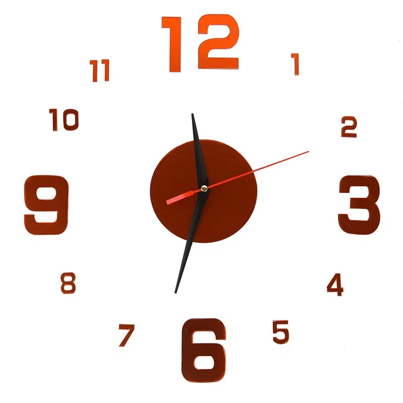 Reloj de pared 3D con espejo, pegatinas de pared, reloj de cuarzo para sala de estar, decoración del hogar, pegatinas de pared