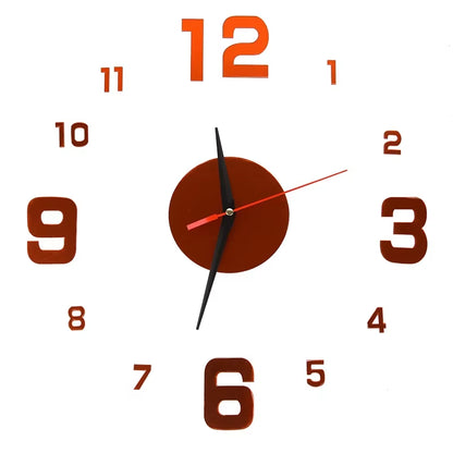 Reloj de pared 3D con espejo, pegatinas de pared, reloj de cuarzo para sala de estar, decoración del hogar, pegatinas de pared