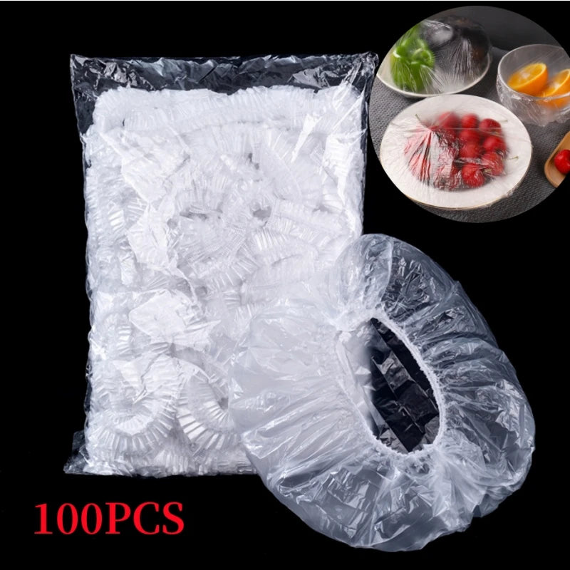 -Bolsa de plástico elástica para almacenar frutas y verduras, ideal para guardar recipientes y tazas en la cocina.
