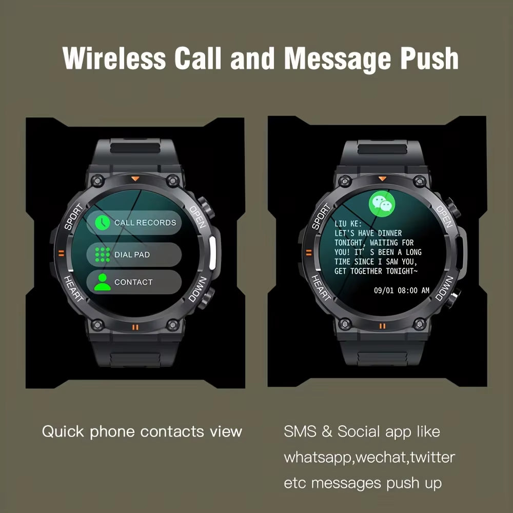 Reloj inteligente K56Pro para hombre, con control del ritmo cardíaco y de la presión arterial, Bluetooth, deportivo, 400 mAh, modo de espera prolongada, pantalla HD de 1,39 pulgadas y 360° para exteriores.