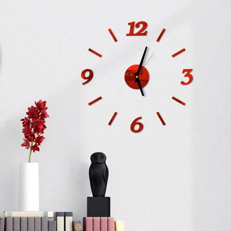 Reloj de pared 3D con espejo, pegatinas de pared, reloj de cuarzo para sala de estar, decoración del hogar, pegatinas de pared